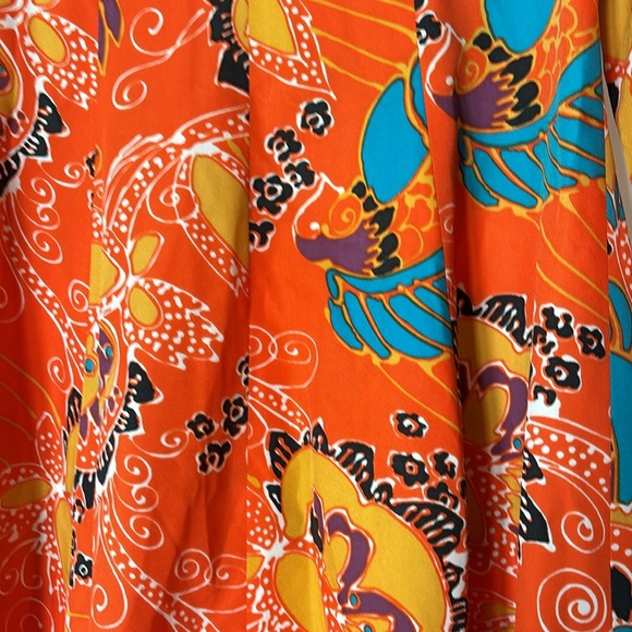 Vintage Bonwit Teller orange print dress appropriate size 4, small - Picture 2 of 5